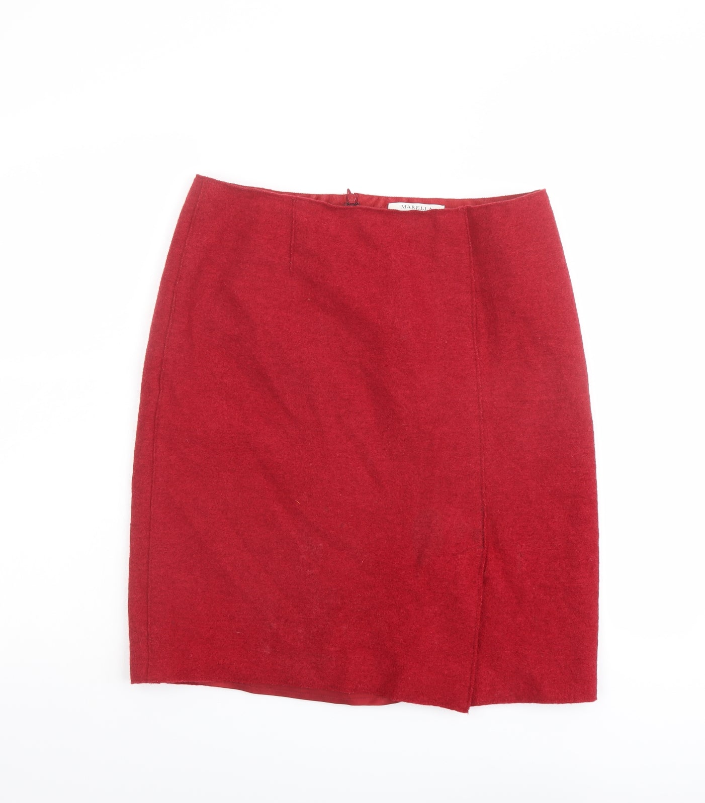 Marella Womens Red Wool A-Line Skirt Size 10 Zip