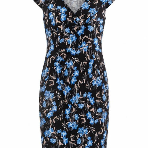 Dorothy Perkins Womens Multicoloured Floral Polyester Pencil Dress Size 12 V-Neck Pullover