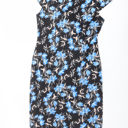 Dorothy Perkins Womens Multicoloured Floral Polyester Pencil Dress Size 12 V-Neck Pullover