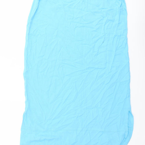 Wallis Womens Blue Viscose A-Line Skirt Size 14 Zip