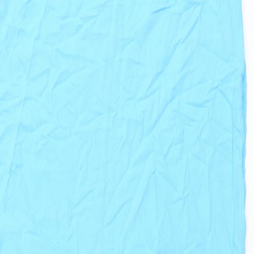 Wallis Womens Blue Viscose A-Line Skirt Size 14 Zip