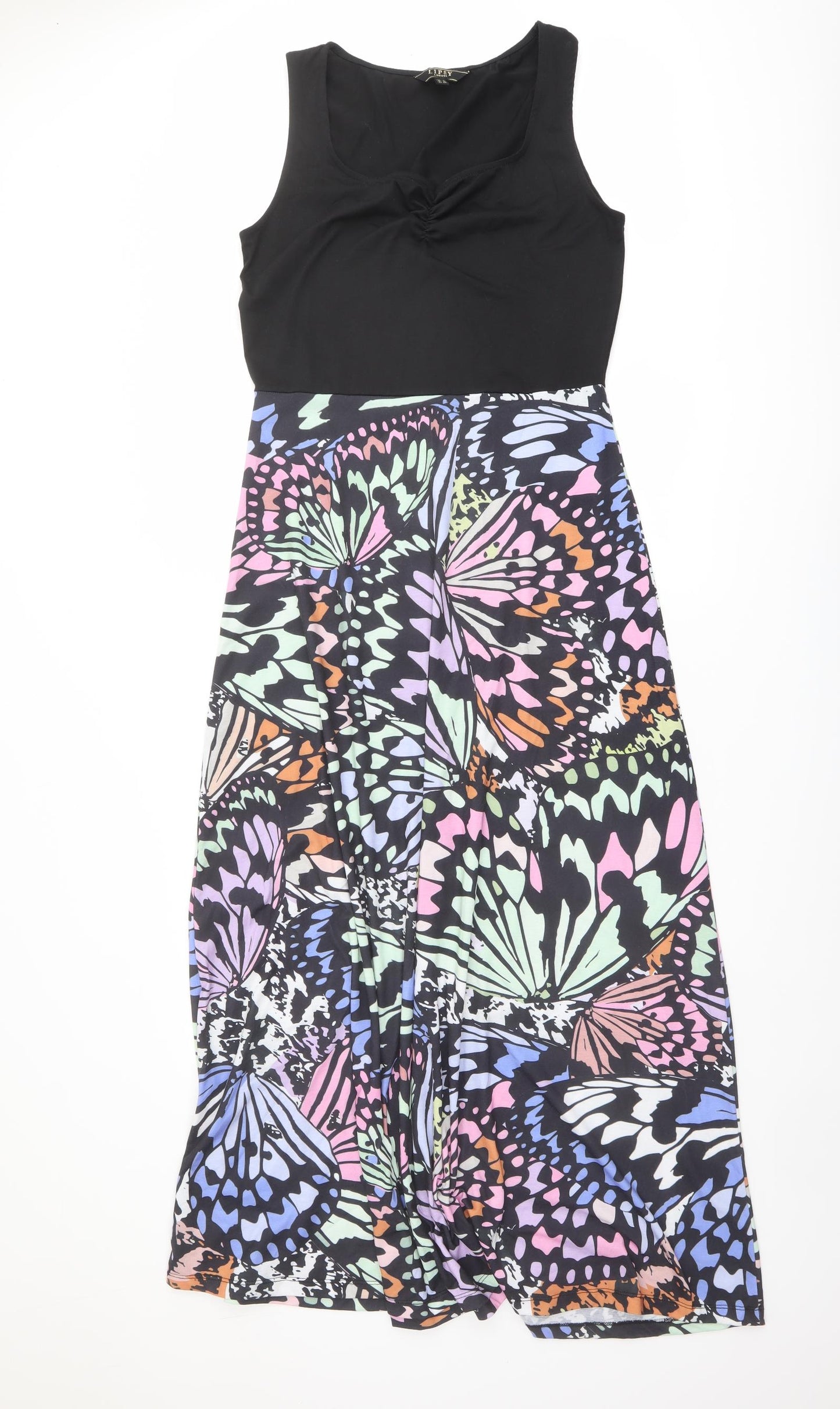 Lipsy Womens Multicoloured Geometric Polyester Maxi Size 14 Sweetheart Pullover - Butterfly Print