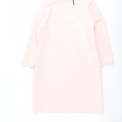 Dorothy Perkins Womens Pink Polyester Mini Size 14 Scoop Neck Pullover