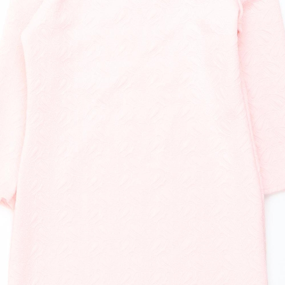 Dorothy Perkins Womens Pink Polyester Mini Size 14 Scoop Neck Pullover