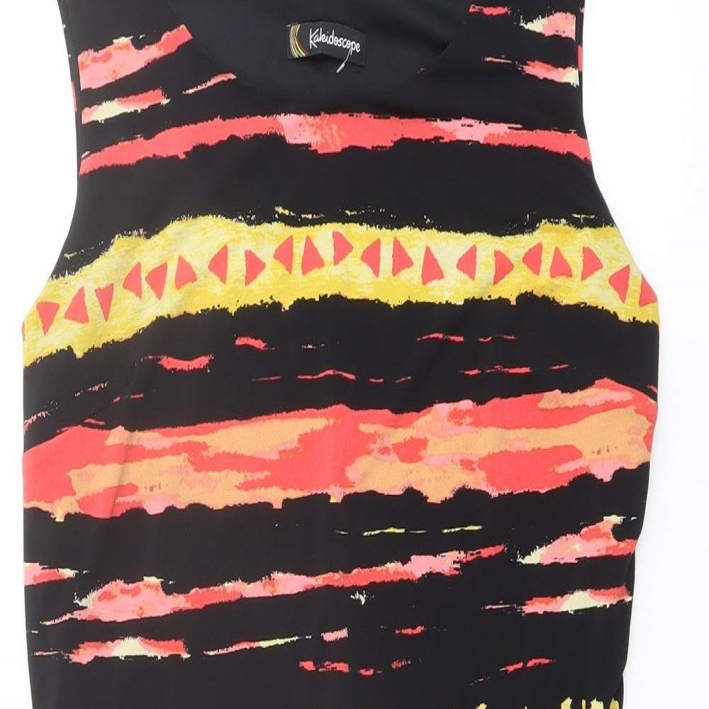 Kaleidoscope Womens Multicoloured Geometric Polyester Shift Size 14 Round Neck Pullover