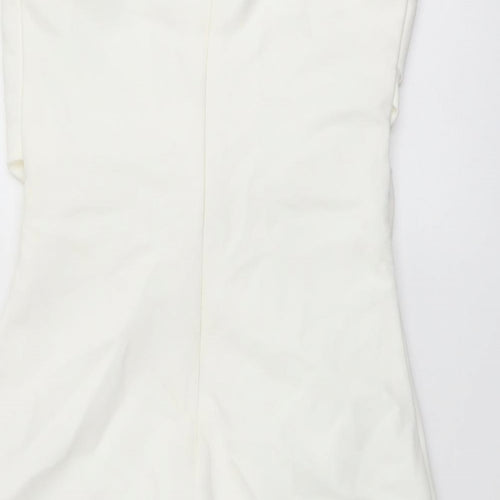Zara Womens Ivory Polyester Mini Size S Off the Shoulder Zip