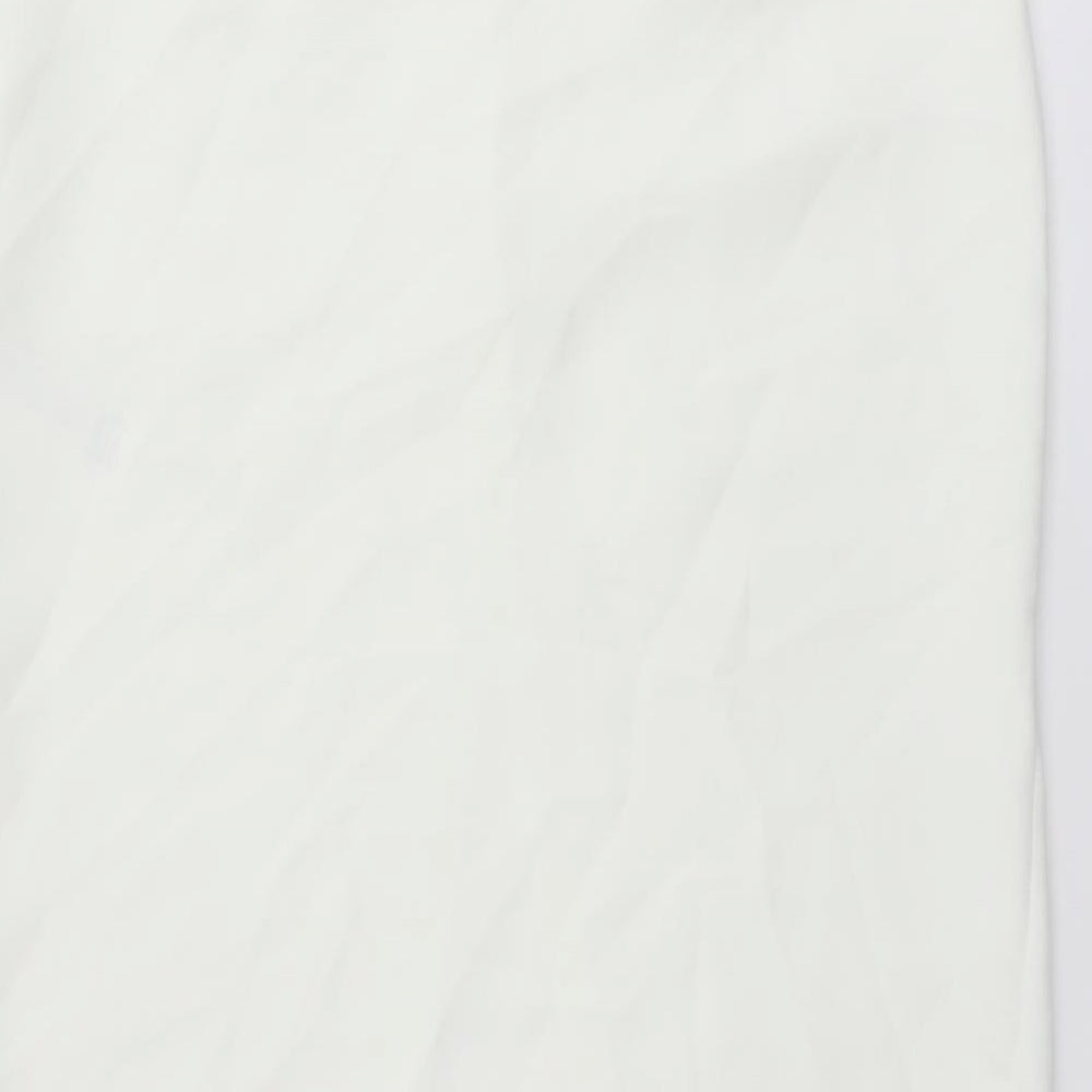 Zara Womens Ivory Polyester Straight & Pencil Skirt Size L Zip