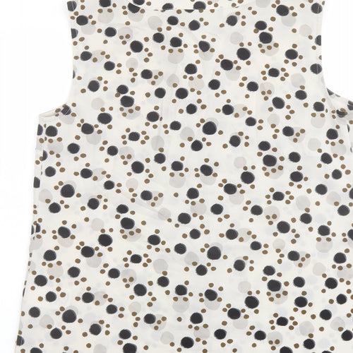 Paul Costelloe Womens Beige Polka Dot Polyester Basic Blouse Size 10 Henley