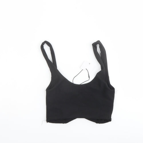 Stradivarius Womens Black Polyester Cropped Tank Size XS Sweetheart
