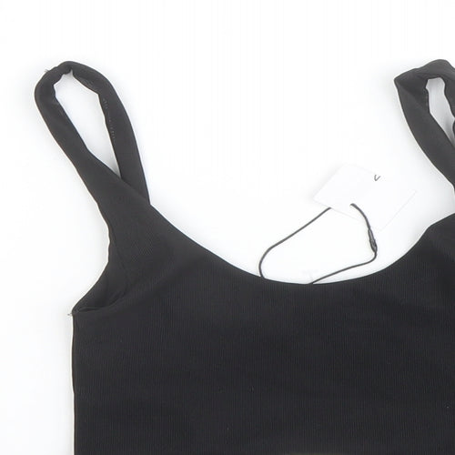 Stradivarius Womens Black Polyester Cropped Tank Size XS Sweetheart