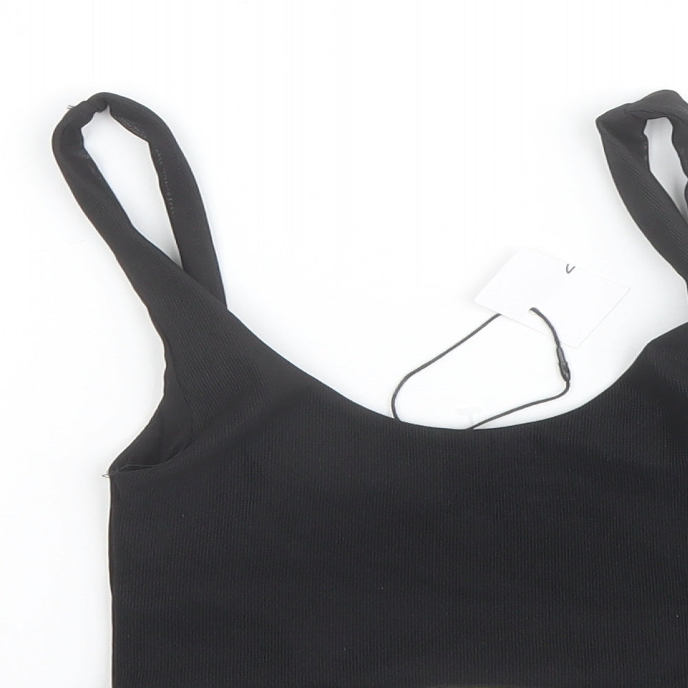 Stradivarius Womens Black Polyester Cropped Tank Size XS Sweetheart