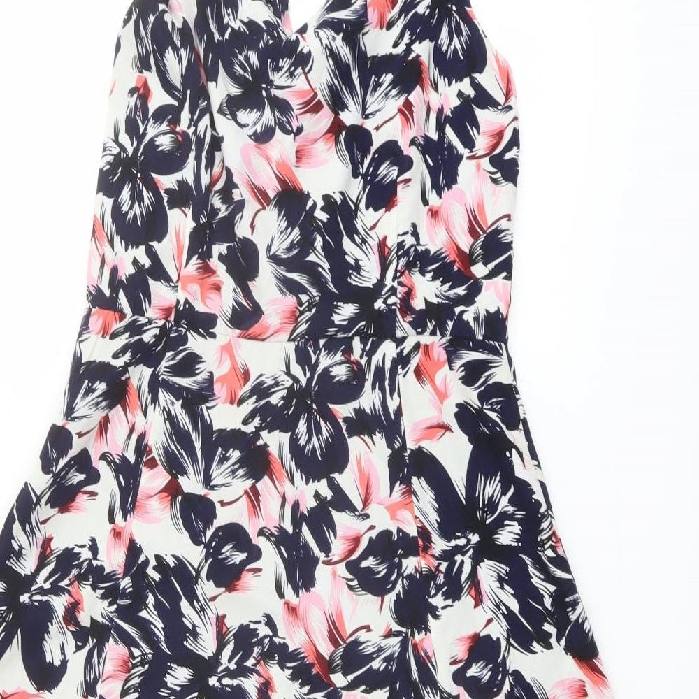 Sugarhill Womens Multicoloured Floral Polyester Trapeze & Swing Size 12 V-Neck Pullover