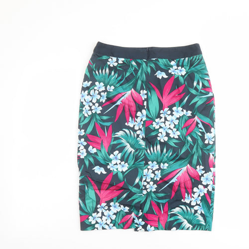 Oasis Womens Multicoloured Floral Polyester Straight & Pencil Skirt Size 10 Zip