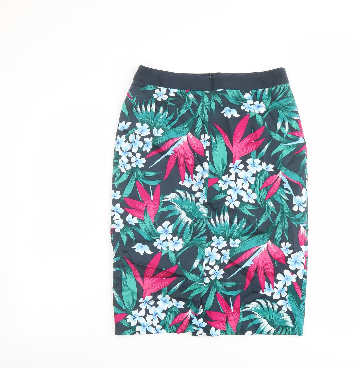 Oasis Womens Multicoloured Floral Polyester Straight & Pencil Skirt Size 10 Zip