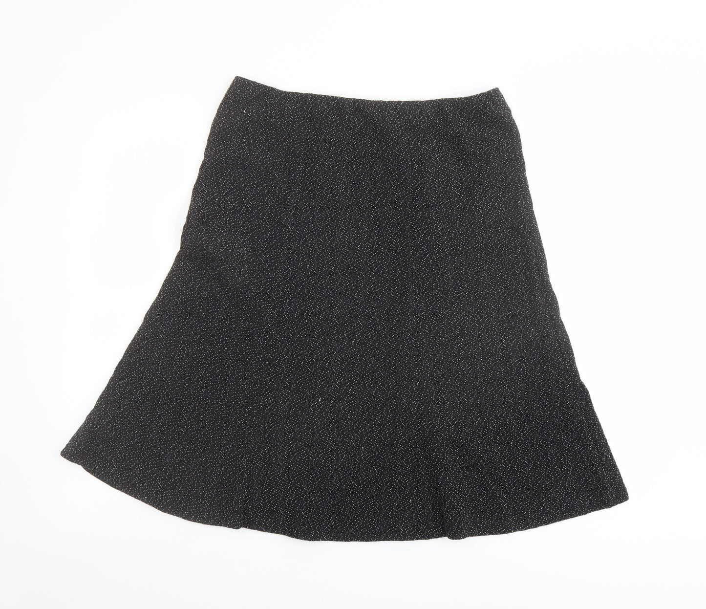 Bonmarché Womens Black Geometric Polyester A-Line Skirt Size 12 - Speckled Pattern