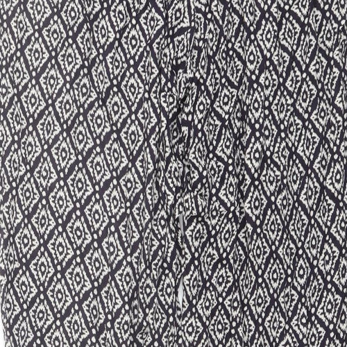Monsoon Womens Black Geometric Viscose Harem Trousers Size 32 in L27 in Regular