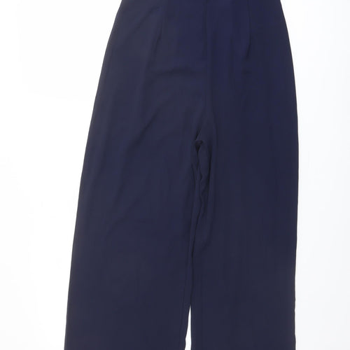 PRETTYLITTLETHING Womens Blue Polyester Jumpsuit One-Piece Size 12 Zip - Lace Top