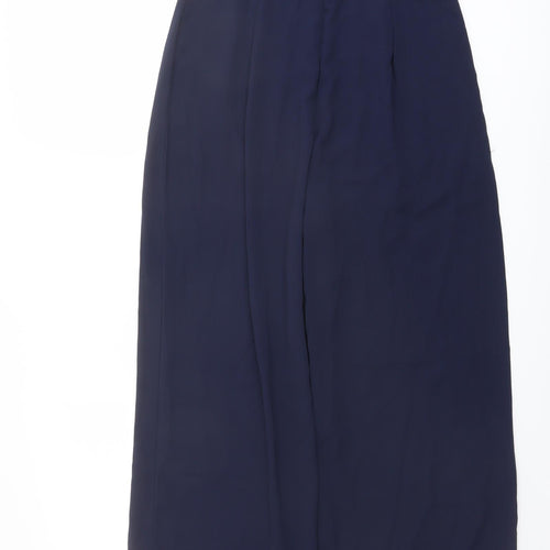 PRETTYLITTLETHING Womens Blue Polyester Jumpsuit One-Piece Size 12 Zip - Lace Top