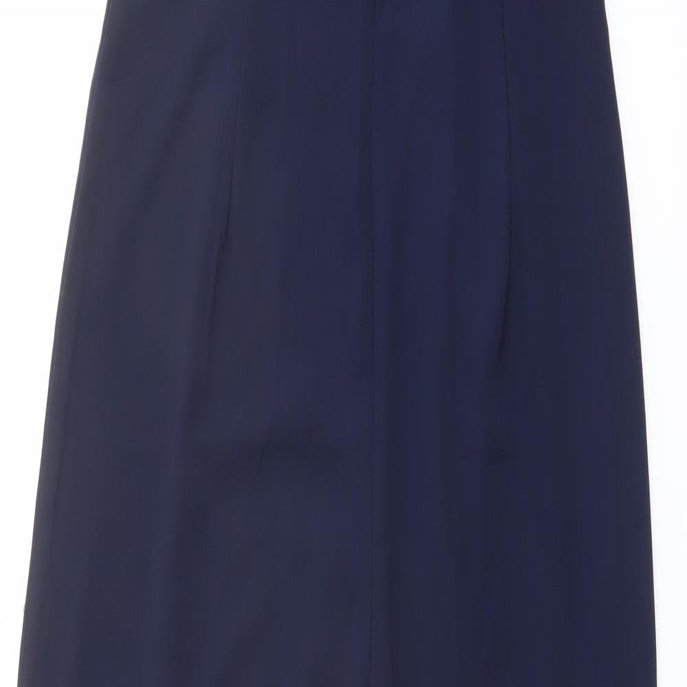 PRETTYLITTLETHING Womens Blue Polyester Jumpsuit One-Piece Size 12 Zip - Lace Top