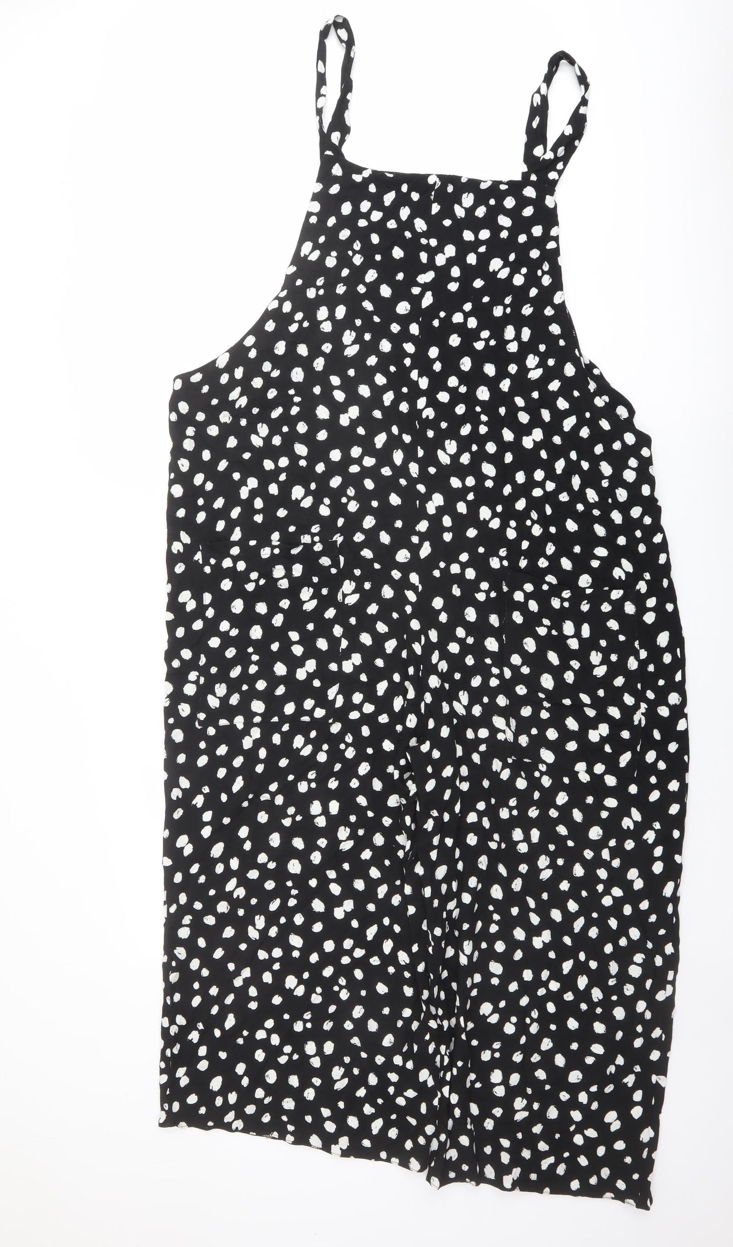 New Look Womens Black Geometric Viscose Jumpsuit One-Piece Size 20 Pullover