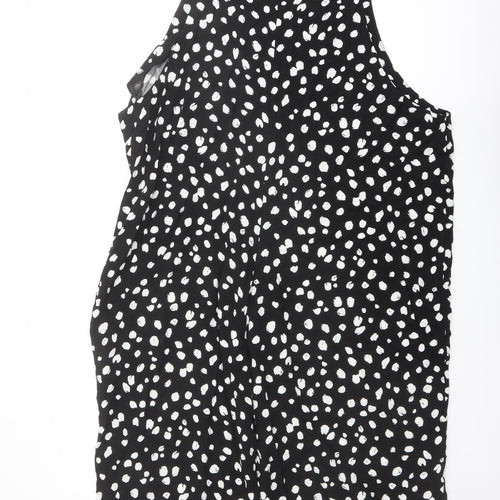 New Look Womens Black Geometric Viscose Jumpsuit One-Piece Size 20 Pullover