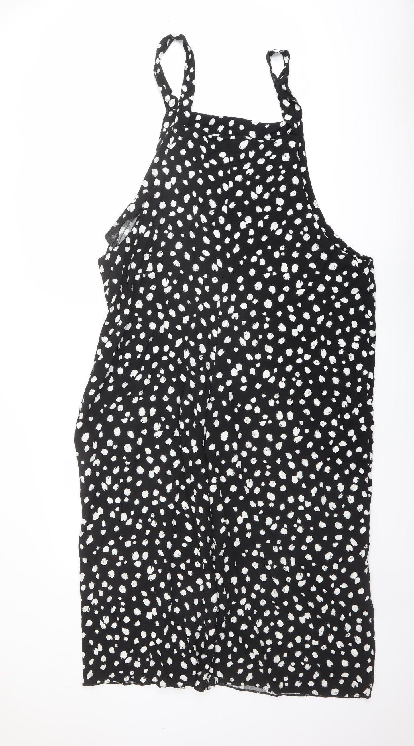 New Look Womens Black Geometric Viscose Jumpsuit One-Piece Size 20 Pullover