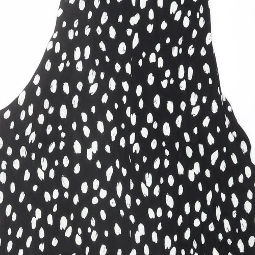 New Look Womens Black Geometric Viscose Jumpsuit One-Piece Size 20 Pullover