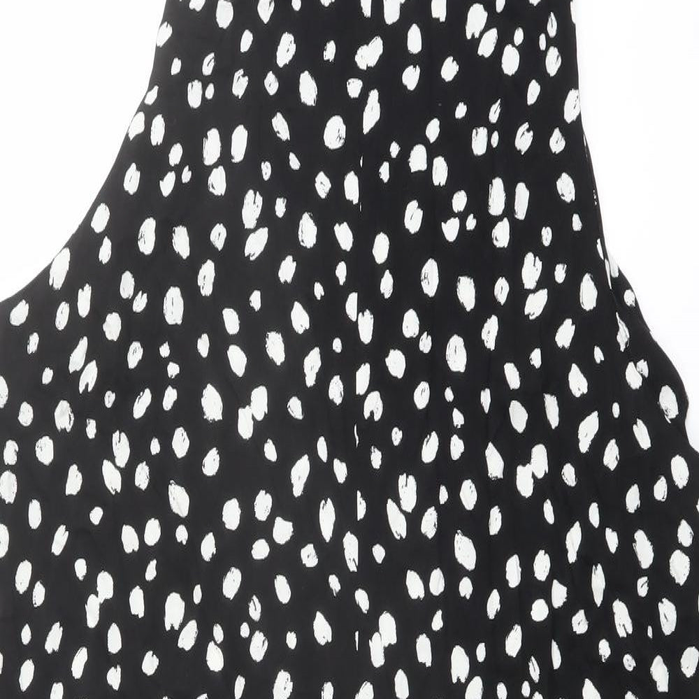 New Look Womens Black Geometric Viscose Jumpsuit One-Piece Size 20 Pullover