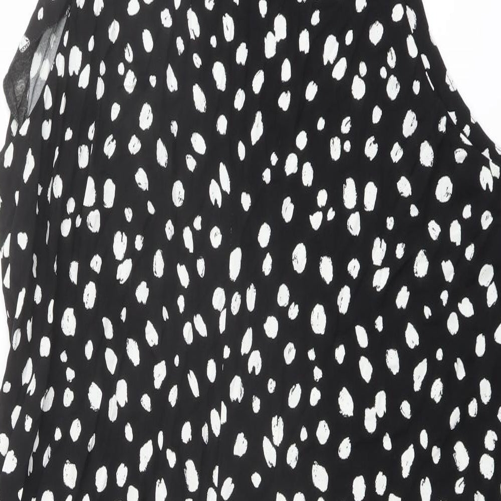 New Look Womens Black Geometric Viscose Jumpsuit One-Piece Size 20 Pullover