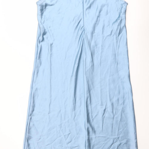 Zara Womens Blue Polyester Maxi Size XL Round Neck Zip