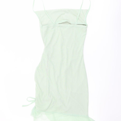 PRETTYLITTLETHING Womens Green Polyester Bodycon Size 4 Cowl Neck Pullover