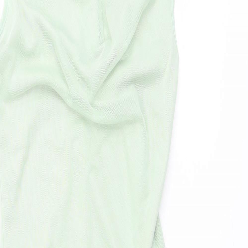 PRETTYLITTLETHING Womens Green Polyester Bodycon Size 4 Cowl Neck Pullover