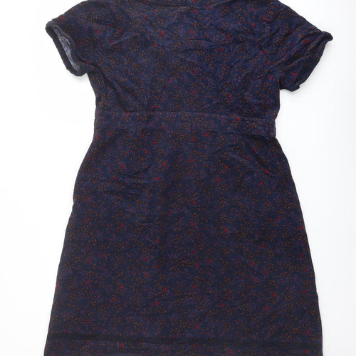 MANTARAY PRODUCTS Womens Blue Geometric Cotton A-Line Size 16 Round Neck Pullover