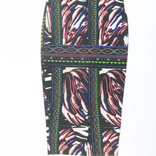 River Island Womens Multicoloured Geometric Polyester Straight & Pencil Skirt Size 6