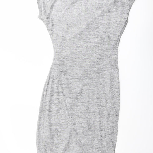 Oasis Womens Grey Polyester Bodycon Size XS Round Neck Pullover