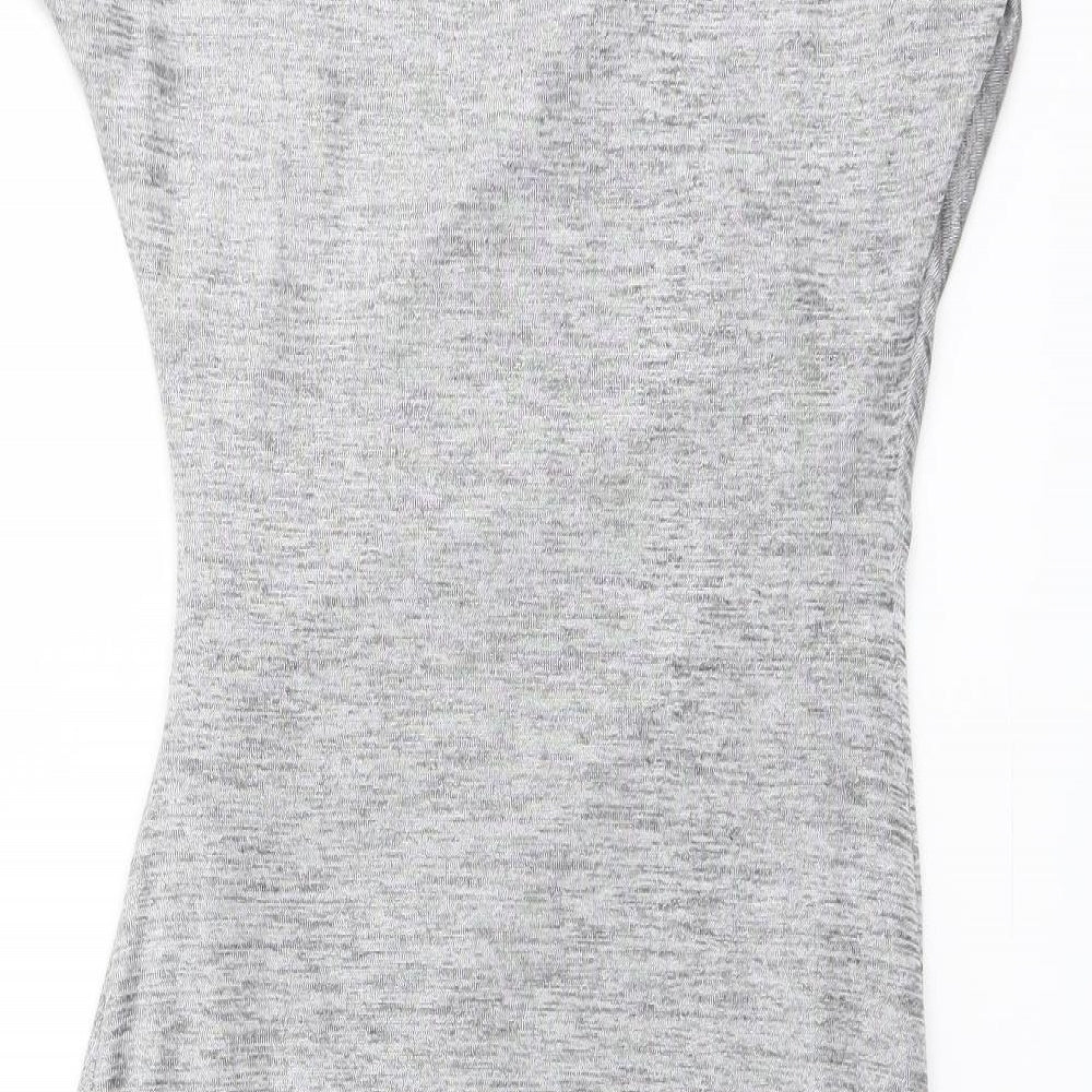 Oasis Womens Grey Polyester Bodycon Size XS Round Neck Pullover