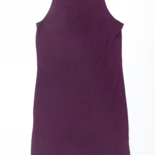 H&M Womens Purple Polyester Tank Dress Size S Round Neck Pullover