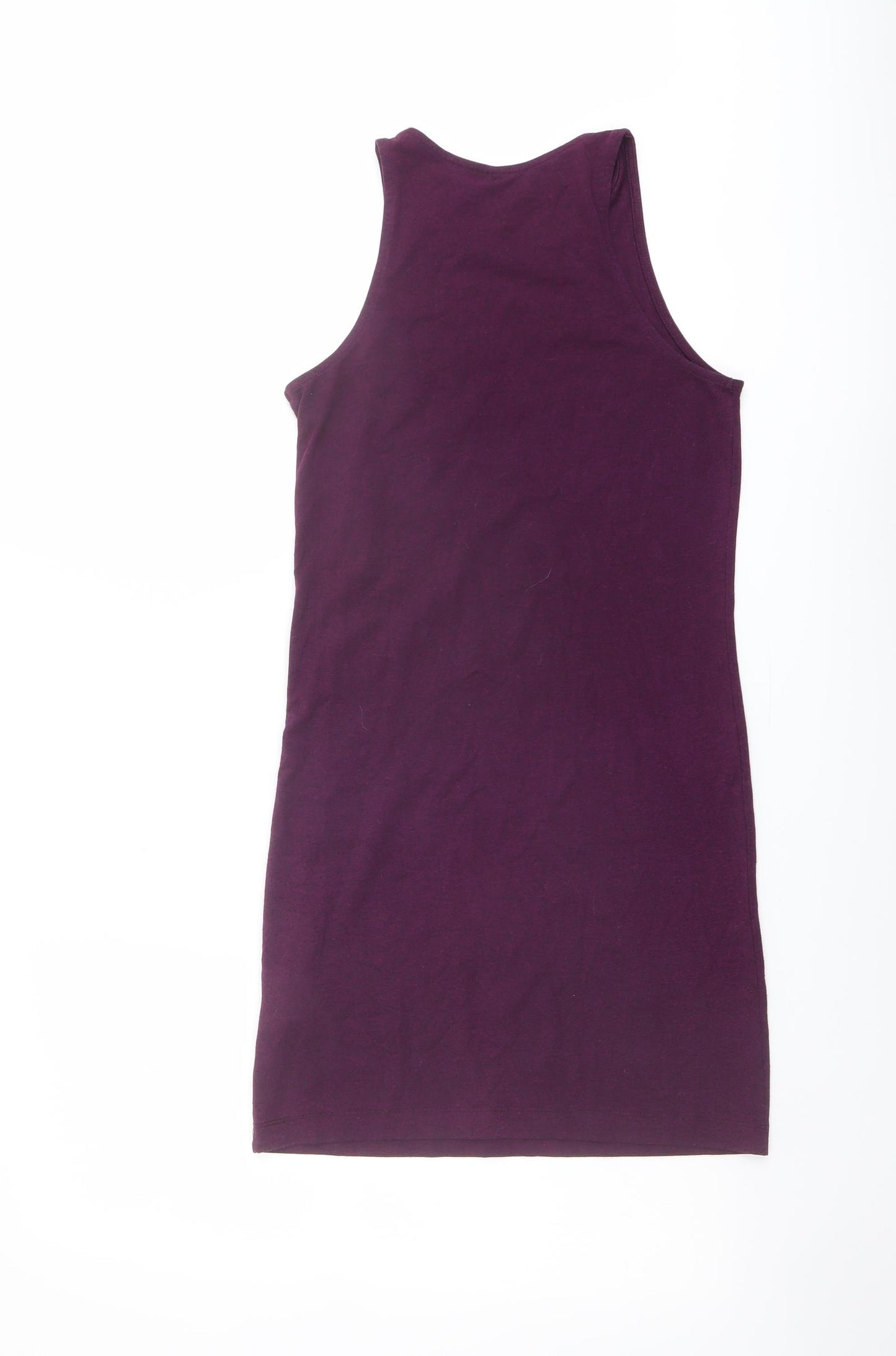 H&M Womens Purple Polyester Tank Dress Size S Round Neck Pullover