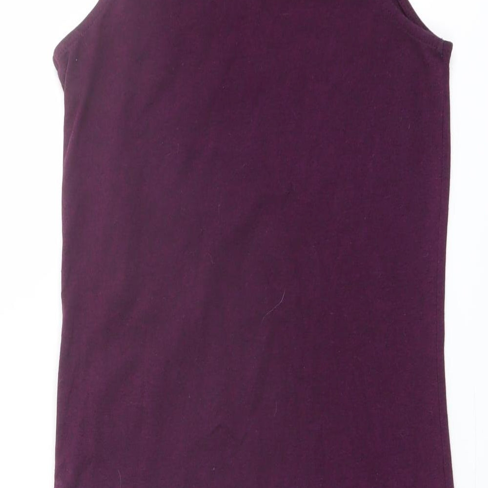 H&M Womens Purple Polyester Tank Dress Size S Round Neck Pullover
