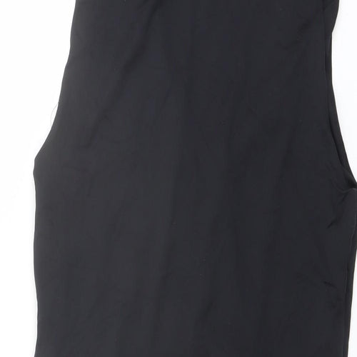 Stradivarius Womens Black Polyamide Bodysuit One-Piece Size L Snap