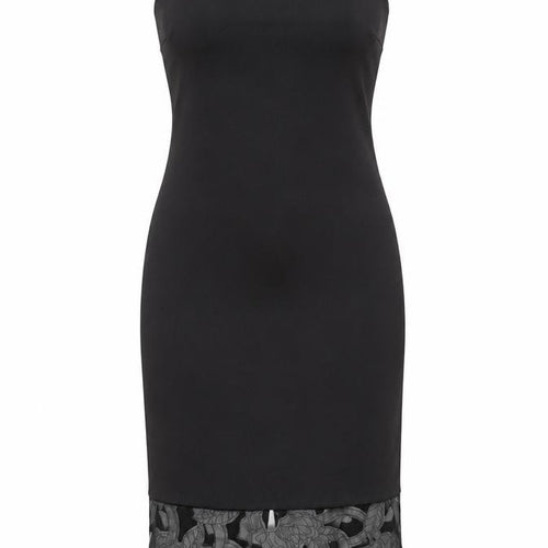 Amy Childs Womens Black Polyester Pencil Dress Size 12 Square Neck Zip