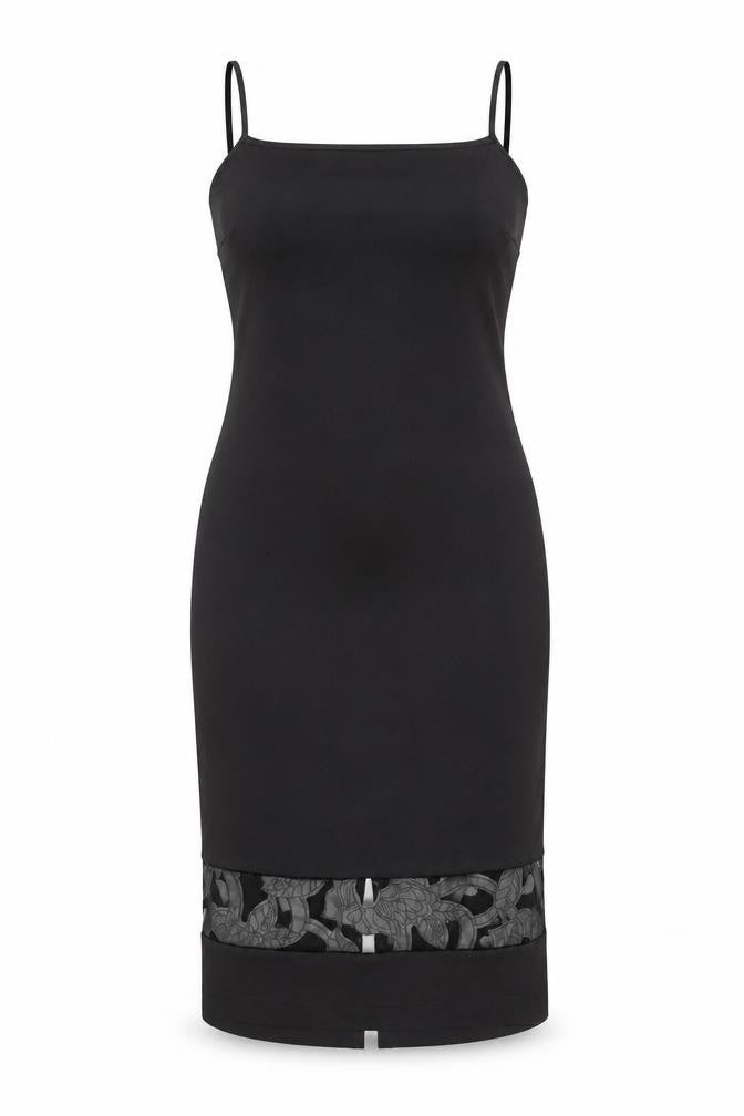 Amy Childs Womens Black Polyester Pencil Dress Size 12 Square Neck Zip