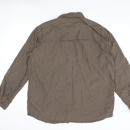 Mountain Warehouse Mens Brown Polyester Button-Up Size XL Collared Button