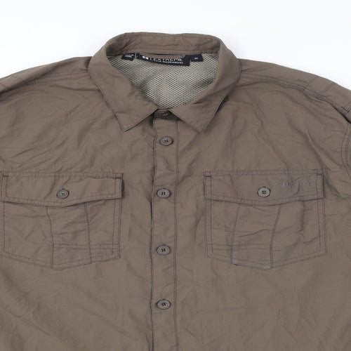 Mountain Warehouse Mens Brown Polyester Button-Up Size XL Collared Button