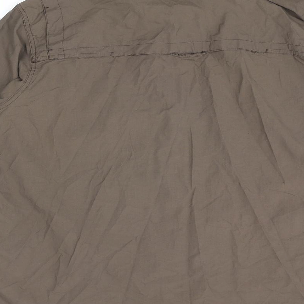 Mountain Warehouse Mens Brown Polyester Button-Up Size XL Collared Button