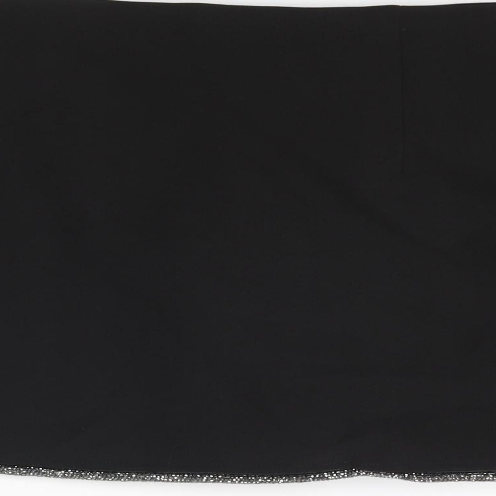 Zara Womens Black Polyester Skort Size XL Zip