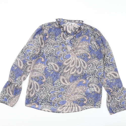 Red Herring Womens Multicoloured Paisley Polyester Basic Blouse Size 10 Round Neck - Frill
