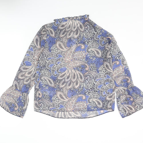 Red Herring Womens Multicoloured Paisley Polyester Basic Blouse Size 10 Round Neck - Frill