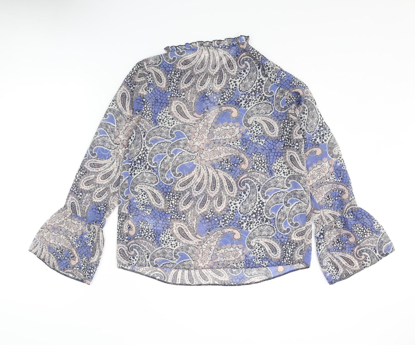 Red Herring Womens Multicoloured Paisley Polyester Basic Blouse Size 10 Round Neck - Frill