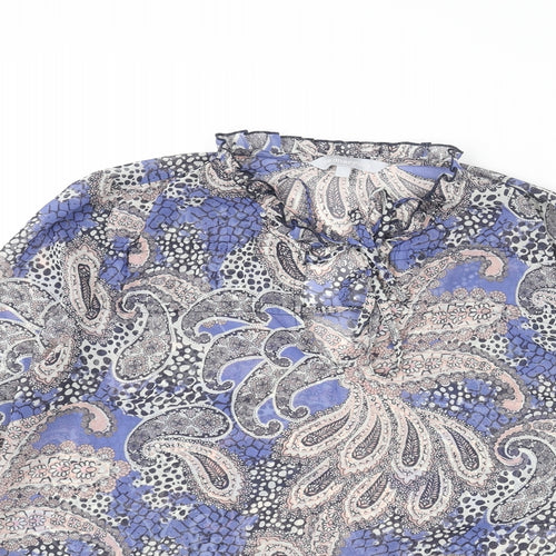 Red Herring Womens Multicoloured Paisley Polyester Basic Blouse Size 10 Round Neck - Frill